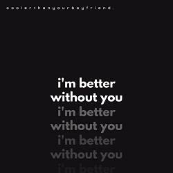coolerthanyourboyfriend - i'm better without you